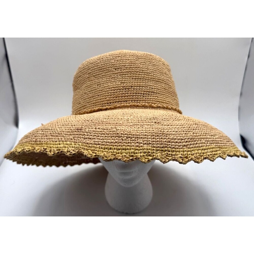 Callanan Wide Brim Straw Sun Hat Upturned Brim Packable Garden Vacation EUC - Picture 8 of 11
